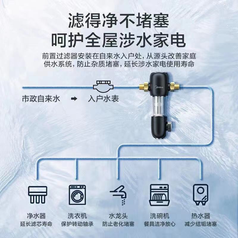 美的前置过滤器 QZBW20S-487T/h大通量 精滤不堵塞 三重冲洗 