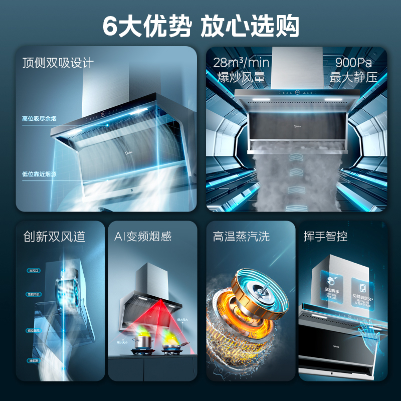 X5S 侧吸型烟机 （美居NFC+智能WiFi 显示板烧录）触控+挥手