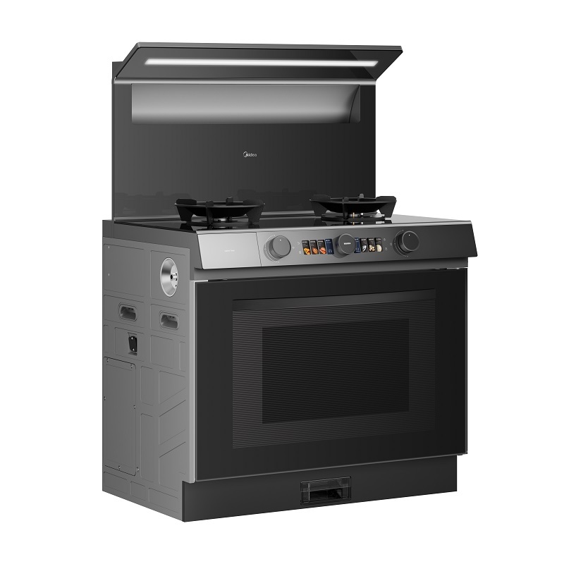 美的晴空集成灶FX90 PRO一体式 变频 蒸汽洗 蒸烤炸一体 5.2kW燃气灶 天然气