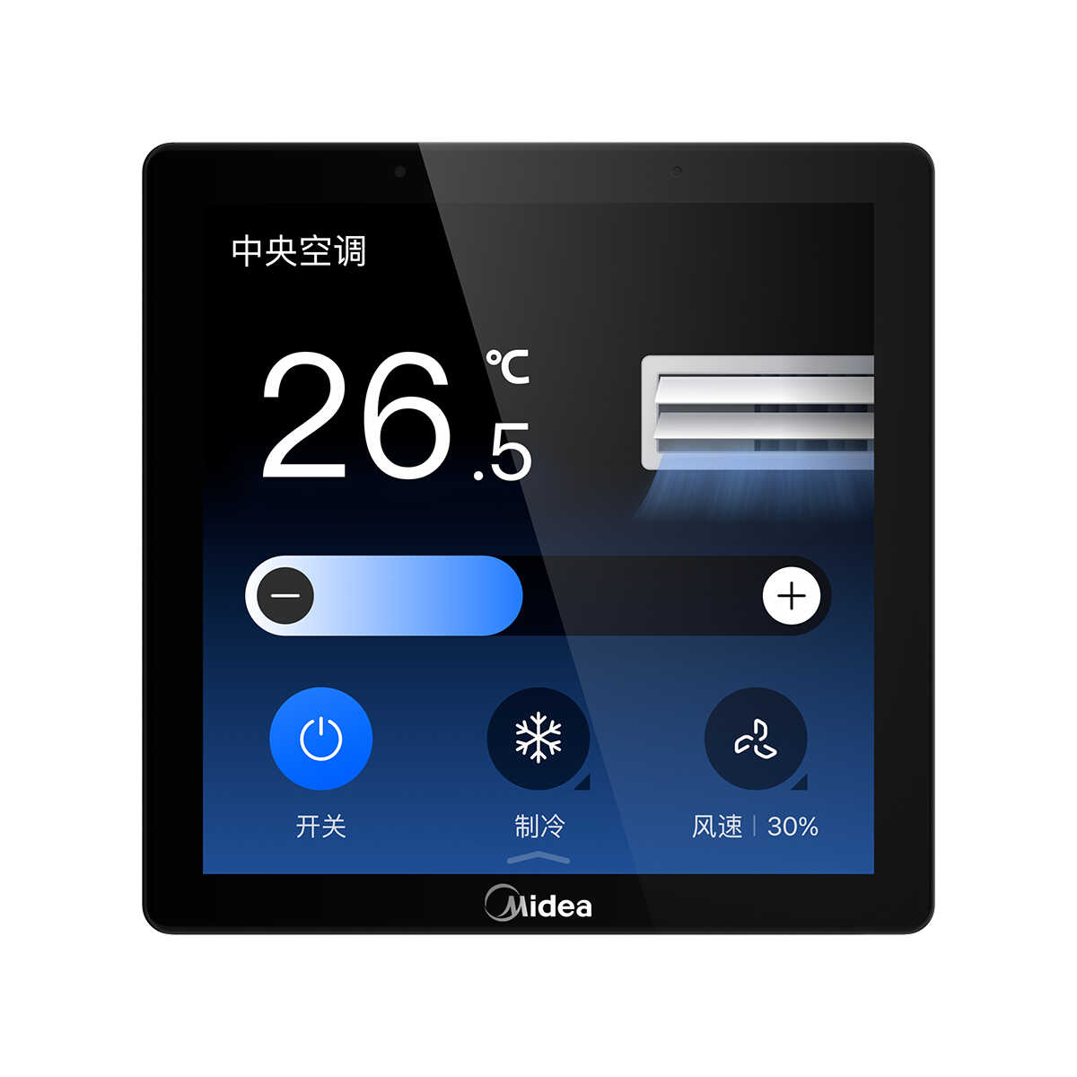 美的中央空调线控器KJR-90L1/BTF钛钢灰