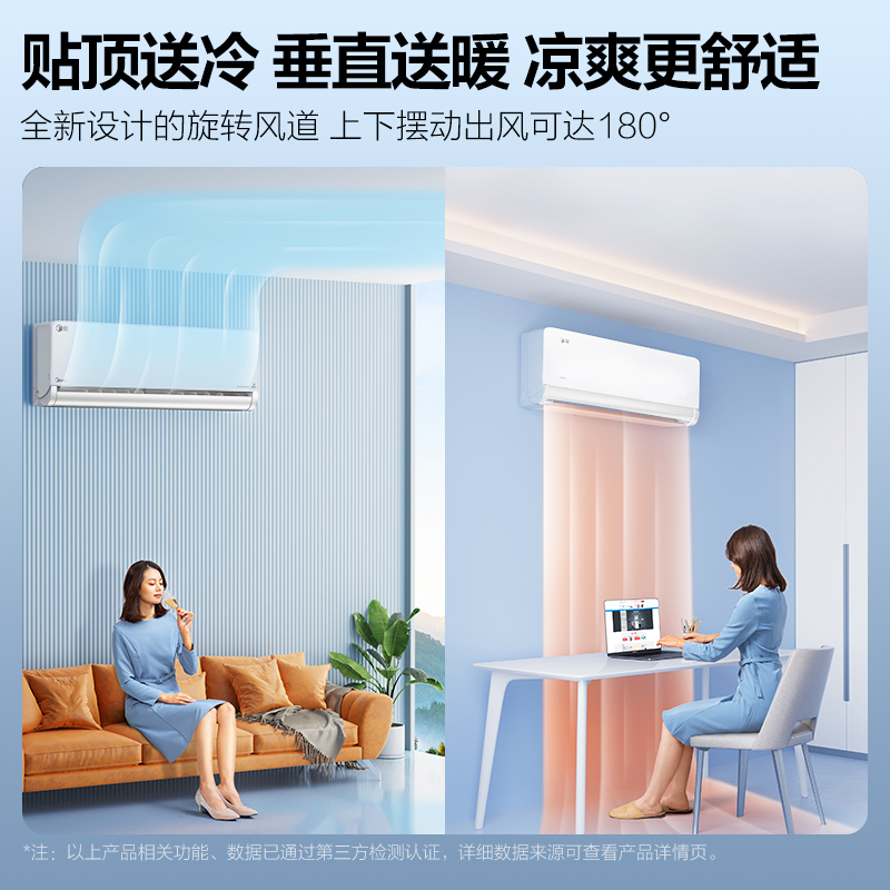 美的风尊空调KFR-35GW/N8MXC1 时尚版  1.5匹一级能效智能变频冷暖空调
