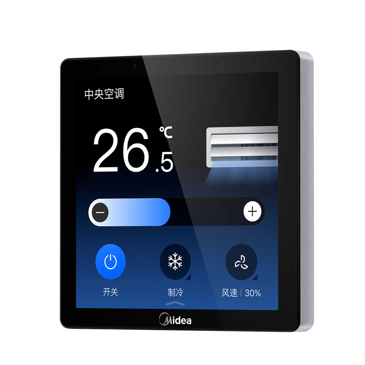 美的中央空调线控器KJR-90L1/BTF钛钢灰