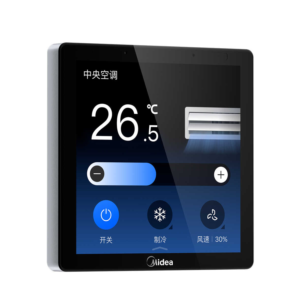 美的中央空调线控器KJR-90L1/BTF钛钢灰