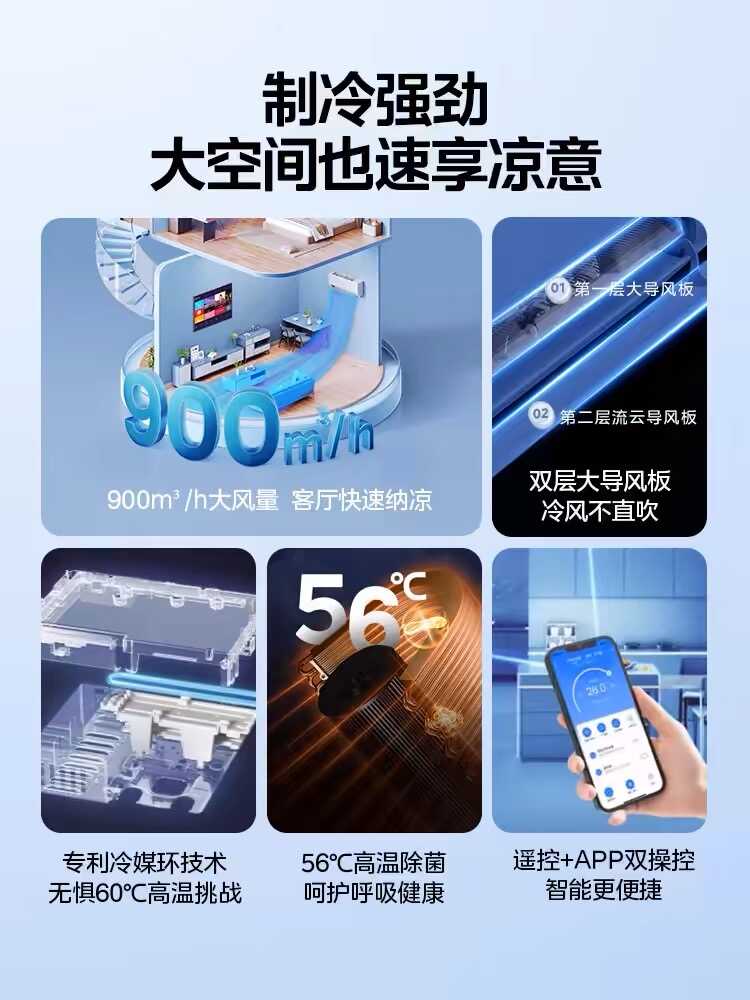 美的KFR-46GW/N8KS1-1空调 酷省电一级能效 大卧室冷量加码小2匹挂机 