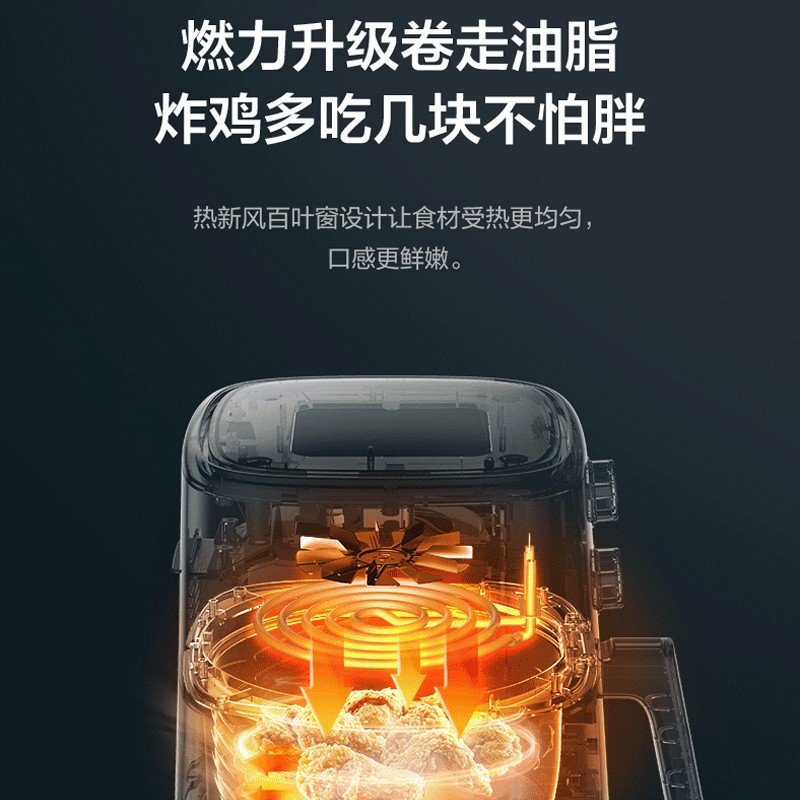 空气炸锅4.5L 少油健康 复古外观造型 双旋扭温度时间自由调节MF-KZ45X5-106